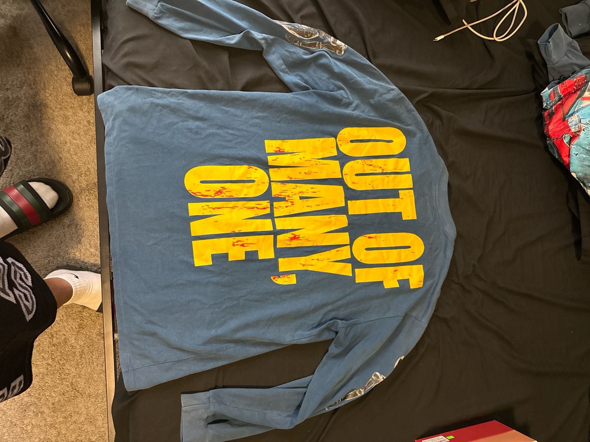 Godspeed "Out of Many, One" Blue Washed Graphic Long Sleeve Shirt XL(best offer) 5