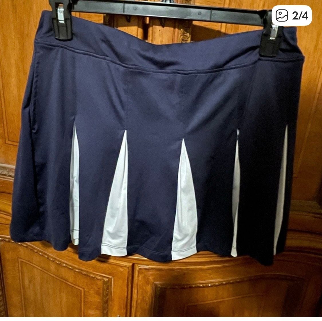 Sport Haley Women's Navy and White Pleated Golf Skort with Inner Shorts 3