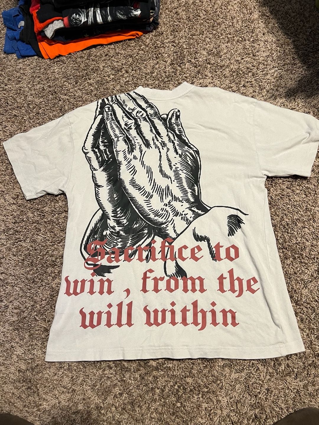 Darc Sport Wolves Club Bodybuilding Saved My Life Praying Hands Oversized Tee - Stone (23 of 1000) 2