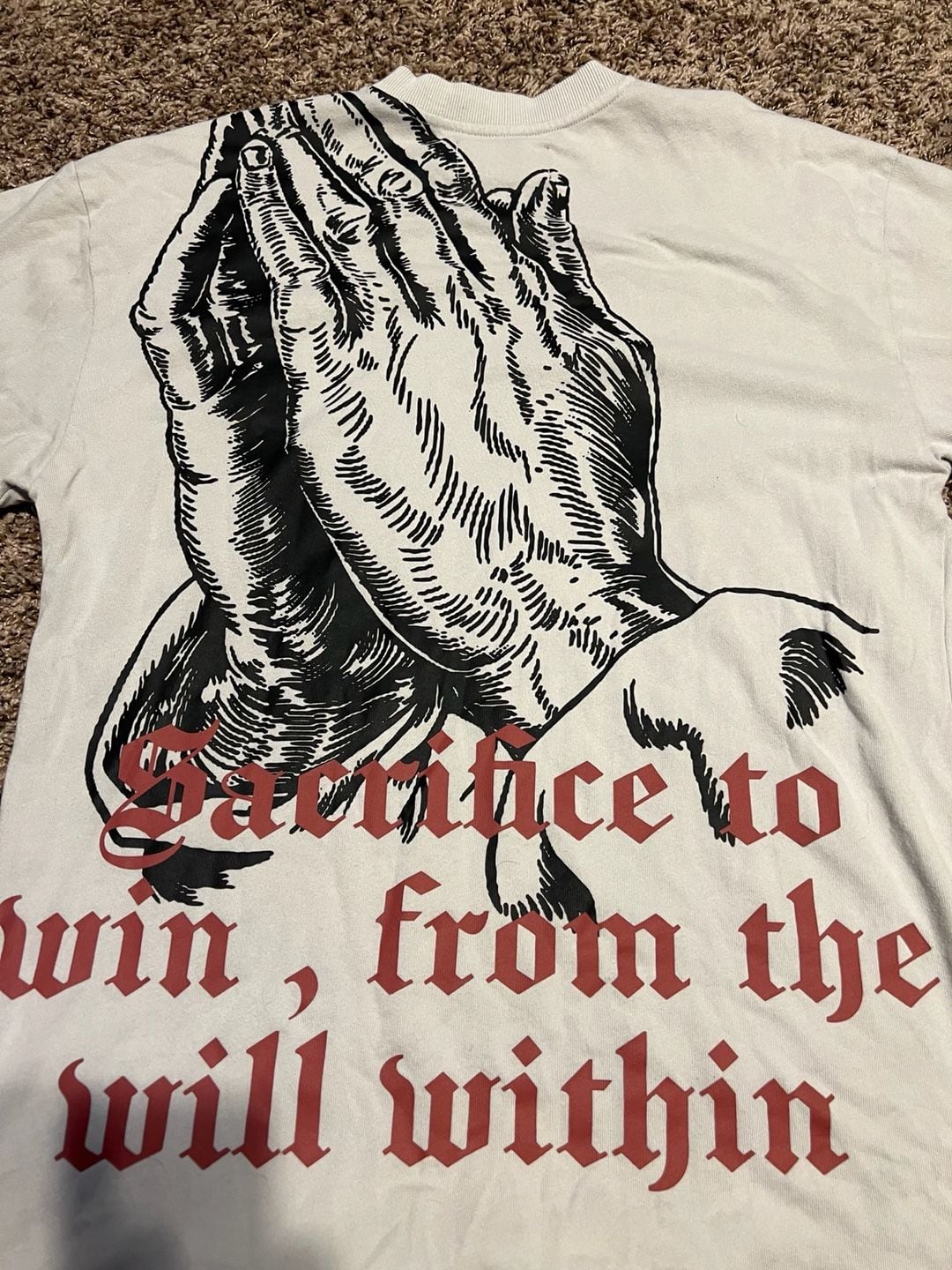 Darc Sport Wolves Club Bodybuilding Saved My Life Praying Hands Oversized Tee - Stone (23 of 1000) 3