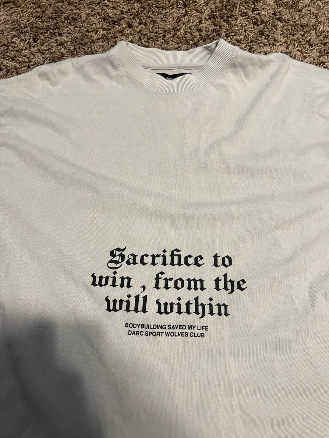 Darc Sport Wolves Club Bodybuilding Saved My Life Praying Hands Oversized Tee - Stone (23 of 1000) 5