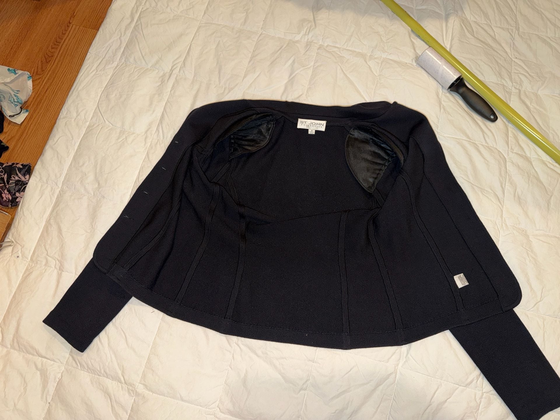 St. John Collection Santana Knit Notch Collar Button-Up Blazer Jacket 10