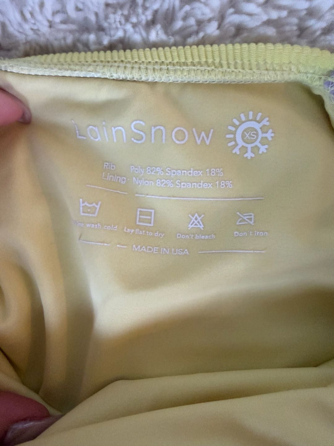LainSnow Ocean Isle Ribbed One Piece Swimsuit in Lemon/Lilac - XS 5