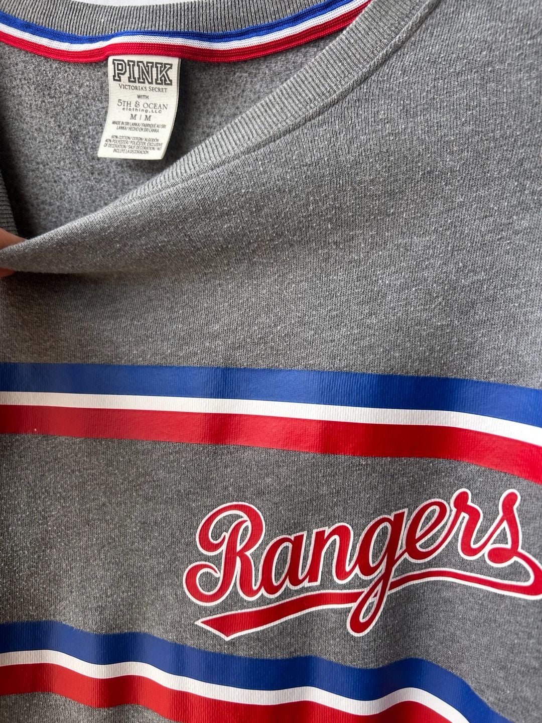 Victoria's Secret PINK x MLB Texas Rangers Striped Crewneck Sweatshirt 2