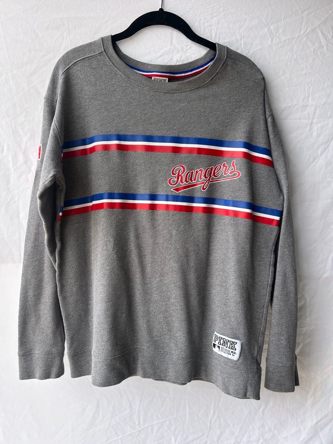 Victoria's Secret PINK x MLB Texas Rangers Striped Crewneck Sweatshirt 3