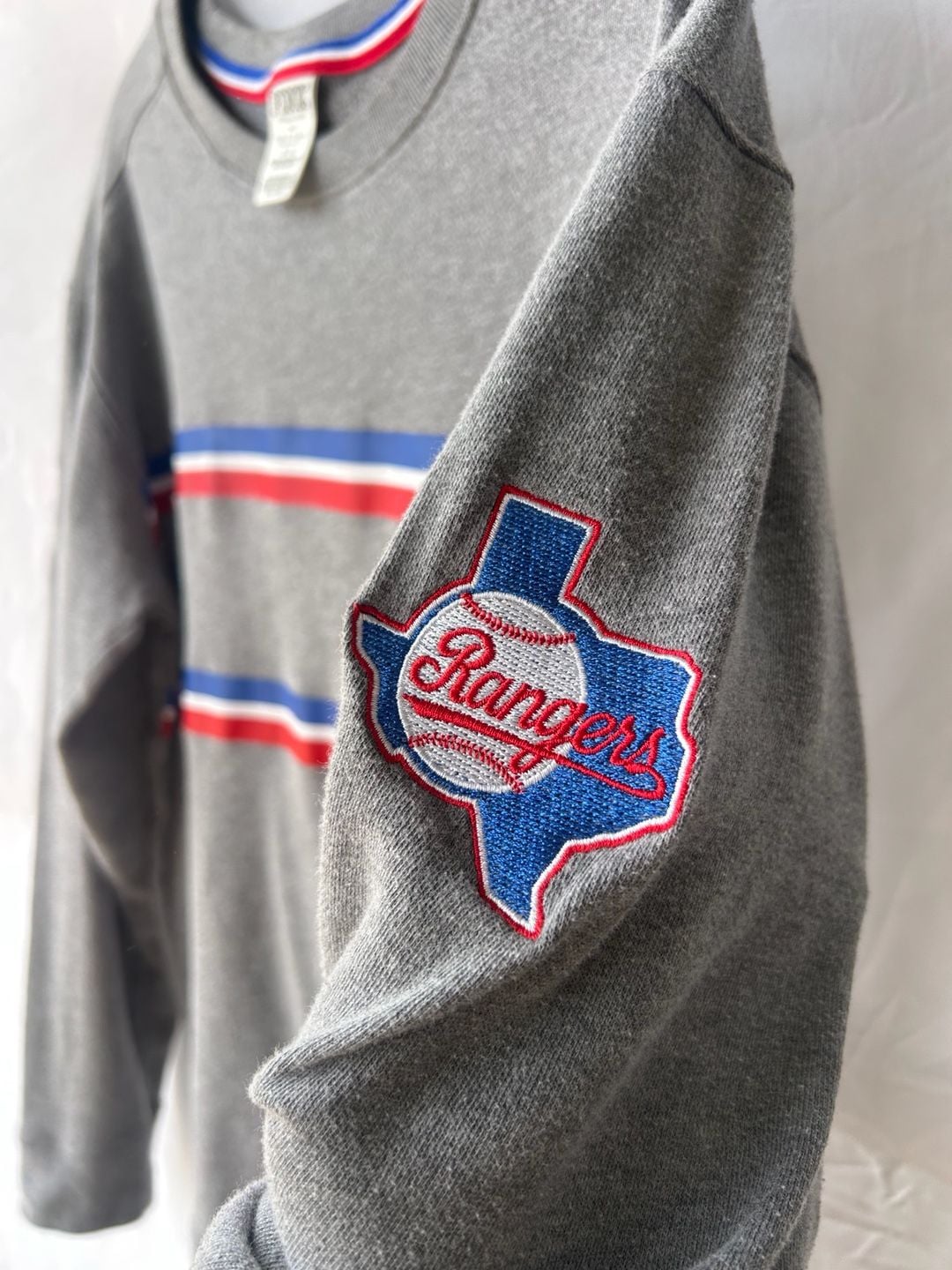 Victoria's Secret PINK x MLB Texas Rangers Striped Crewneck Sweatshirt 6