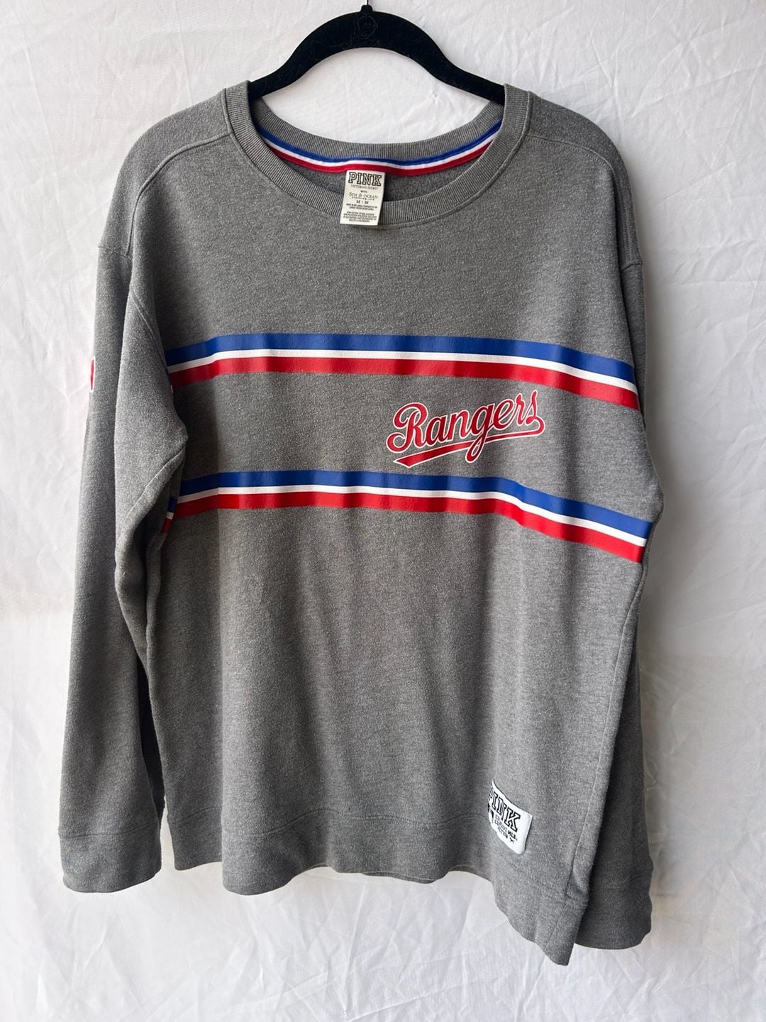 Victoria's Secret PINK x MLB Texas Rangers Striped Crewneck Sweatshirt 7