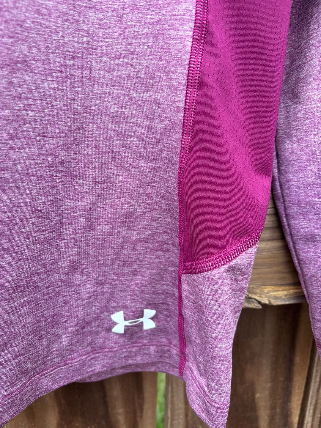 Under Armour Women's HeatGear Fitted Long Sleeve Hoodie Purple Twist 7
