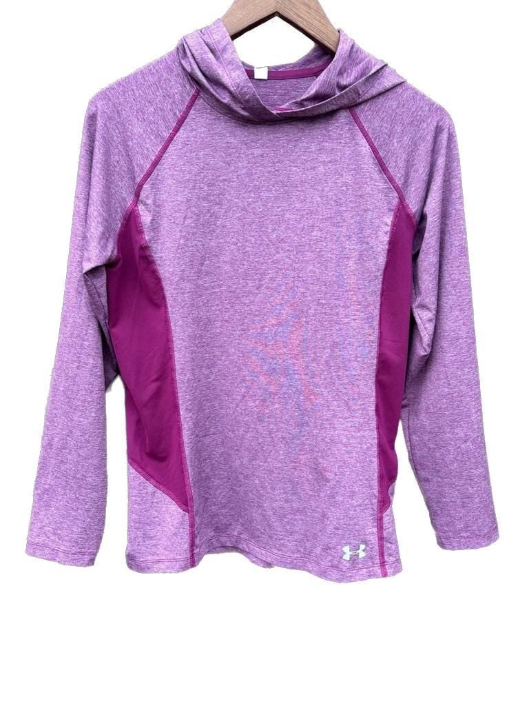 Under Armour Women's HeatGear Fitted Long Sleeve Hoodie Purple Twist 2