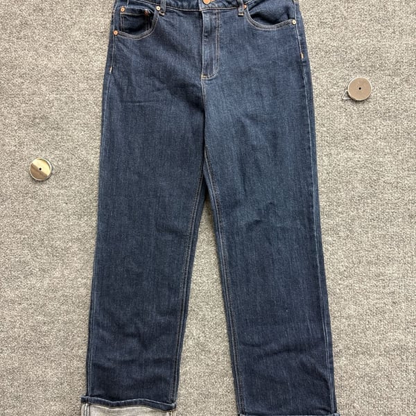 OAT New York High Rise Cuffed Wide Leg Jeans Size 8/29