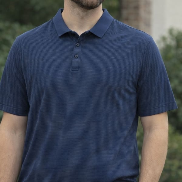 Calvin Klein Men's Liquid Cotton Micro Striped Polo Shirt Bluelo XL