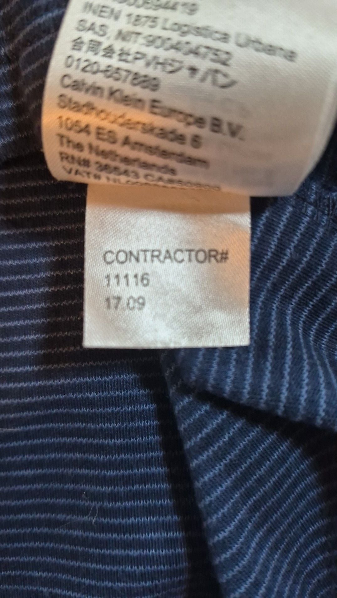 Calvin Klein Men's Liquid Cotton Micro Striped Polo Shirt Bluelo XL 6