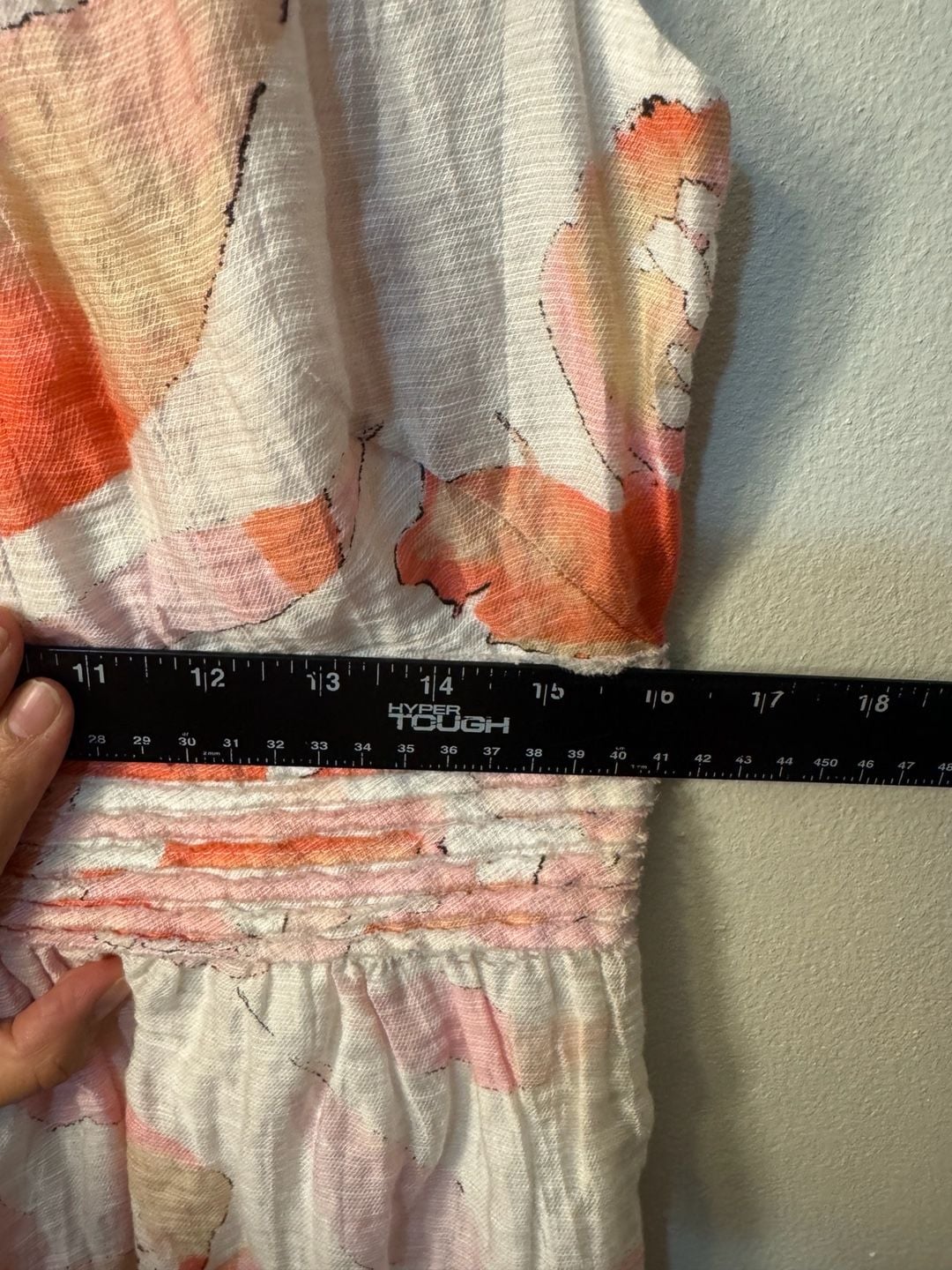 LOFT Pink and Orange Floral Watercolor Linen Blend Sleeveless Dress Size 10 5
