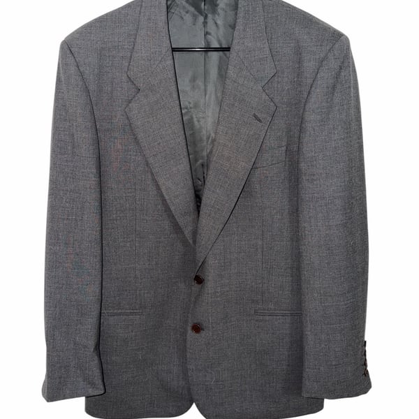 Vintage Valentino Uomo gray Blazer 40 Pure New Wool Made Italy Saks Fifth Ave