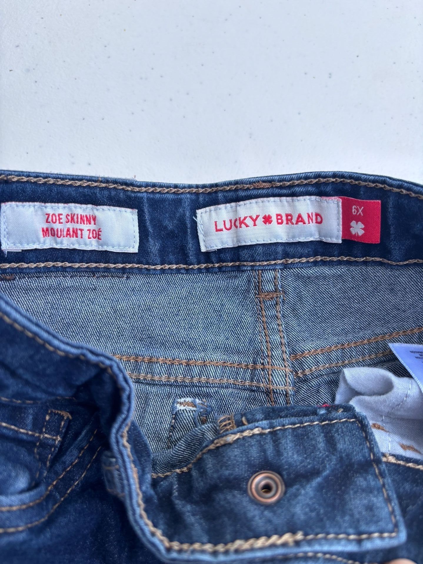 Lucky Brand Girls Zoe Skinny Dark Wash Jeans Size 6X 10