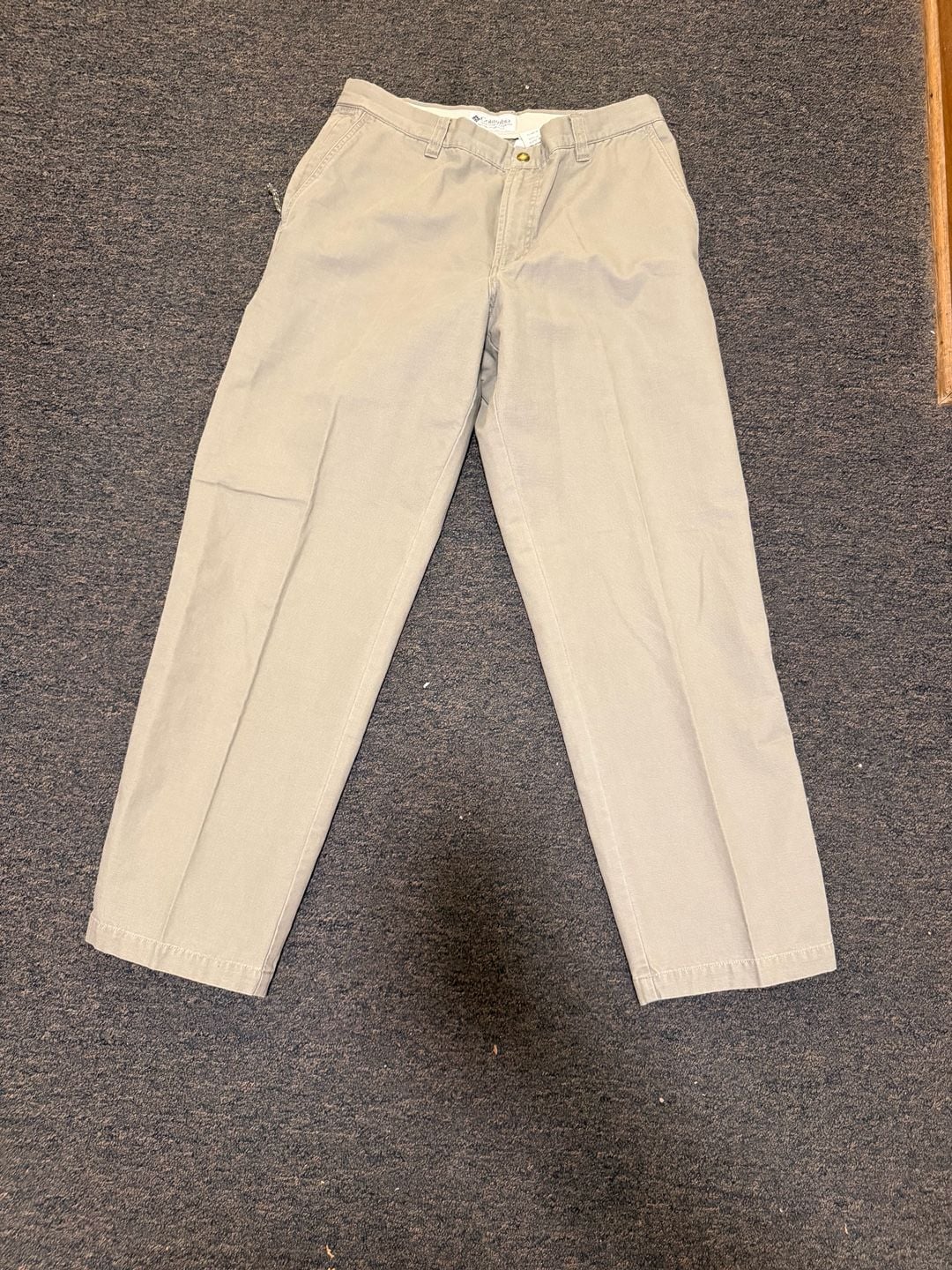 Columbia Men's AM8142 Cotton Canvas Flat Front Chino Pants Khaki 34x30 2