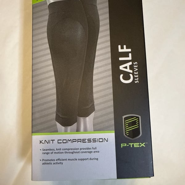 P-TEX Knit Compression Calf Sleeves - Small, Black, 2 Pack