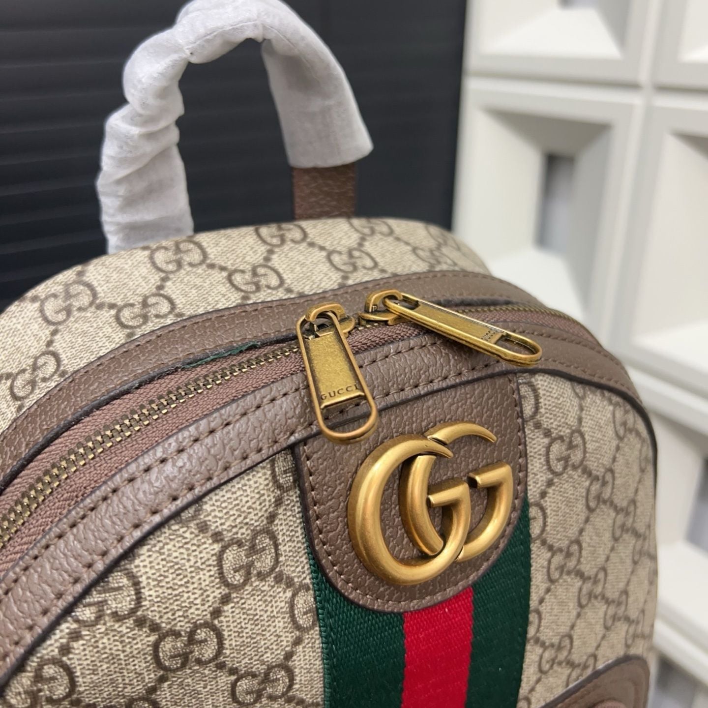 Gucci Ophidia Small GG Supreme Backpack with Web Stripe 6