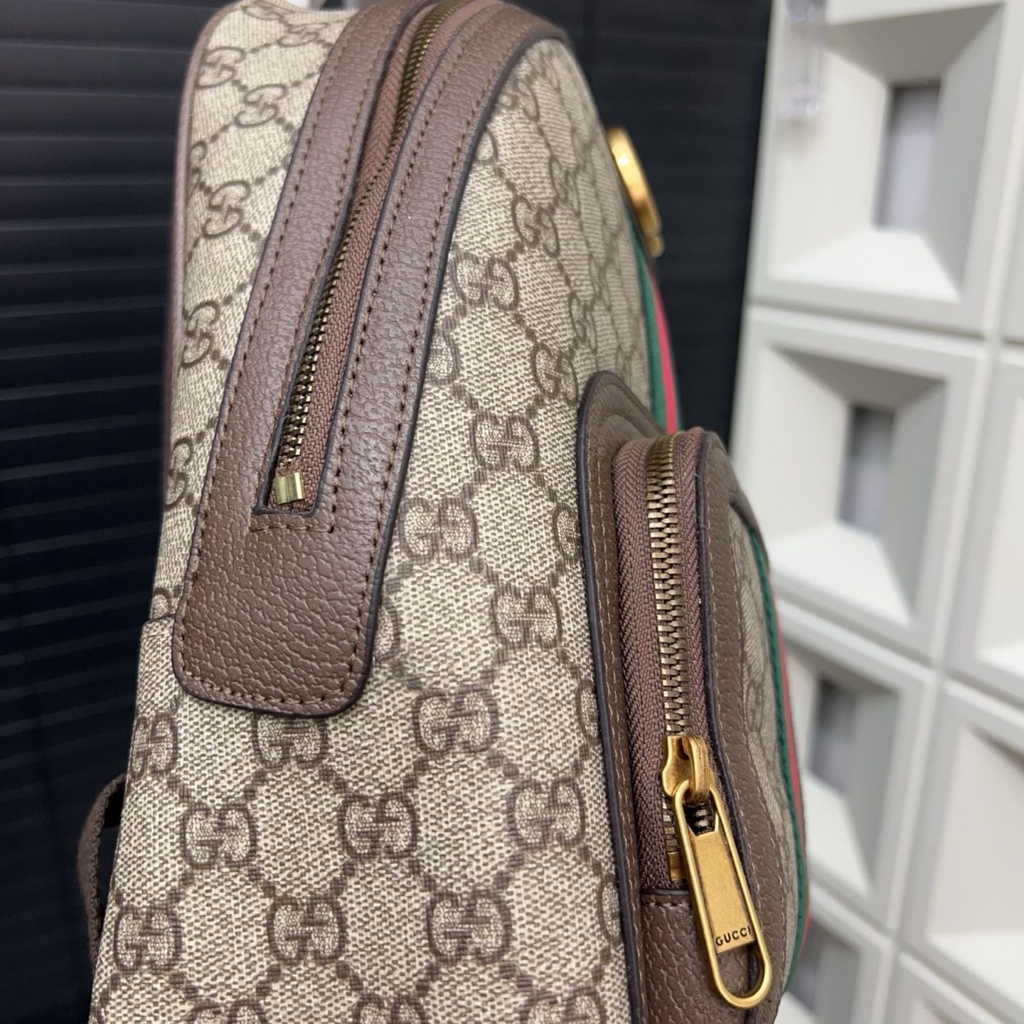 Gucci Ophidia Small GG Supreme Backpack with Web Stripe 8