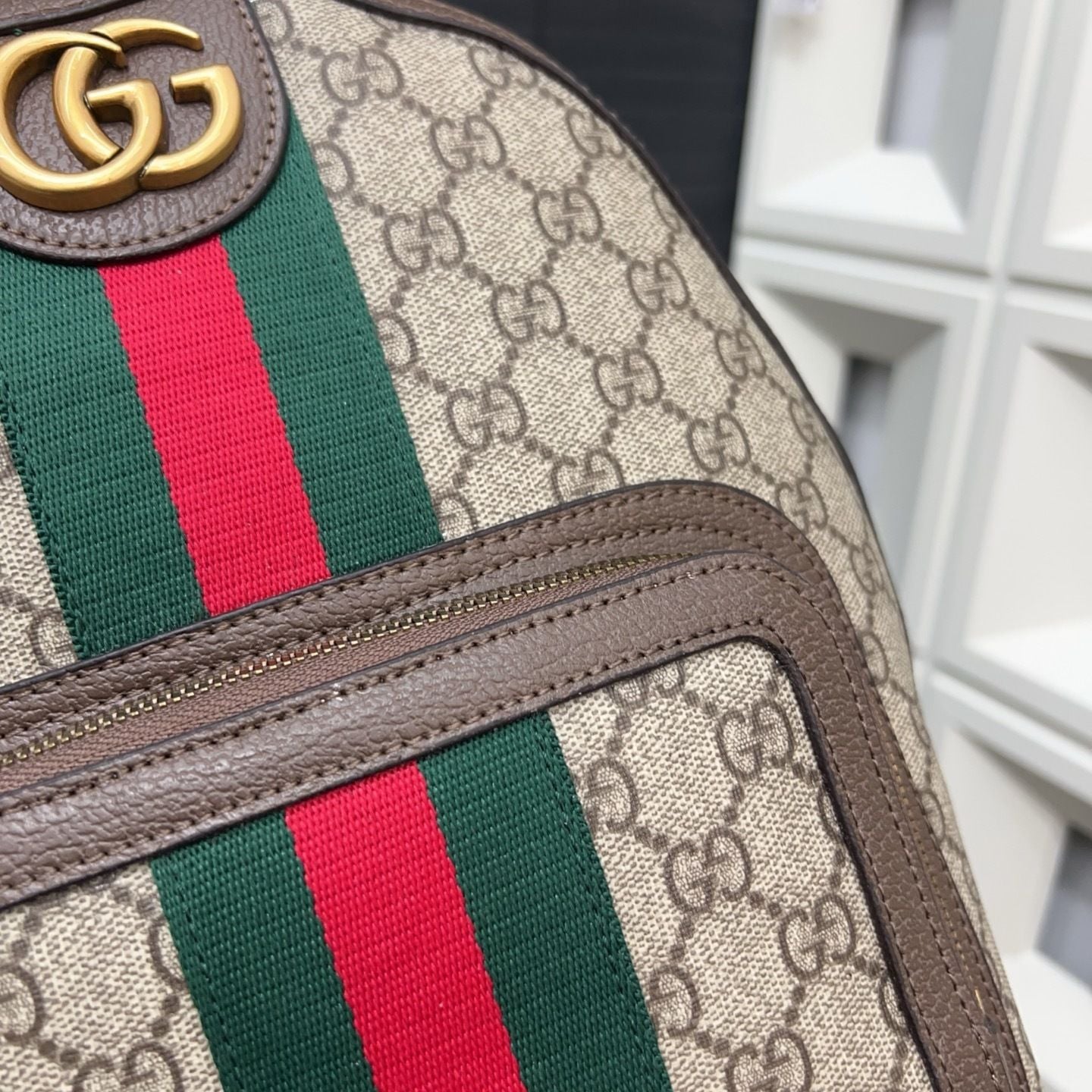 Gucci Ophidia Small GG Supreme Backpack with Web Stripe 9