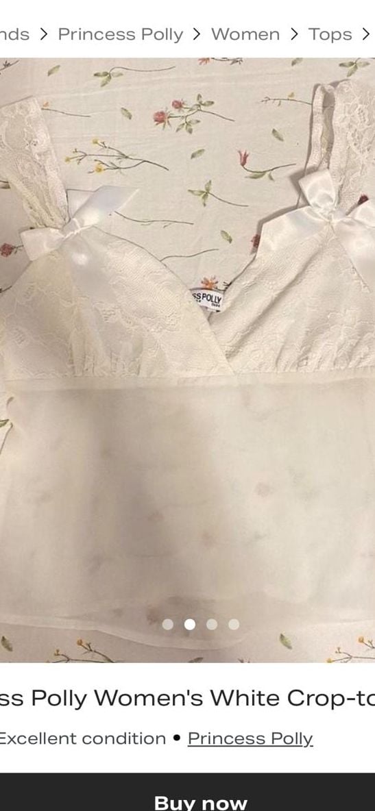Princess Polly Fairhaven Bow Detail Lace Crop Top White 4