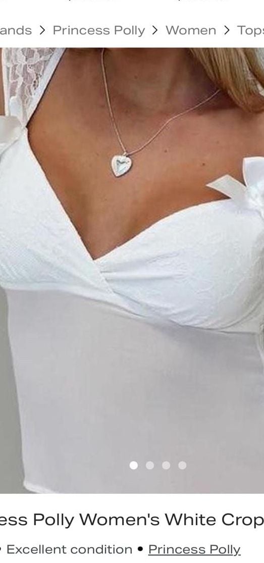 Princess Polly Fairhaven Bow Detail Lace Crop Top White 5