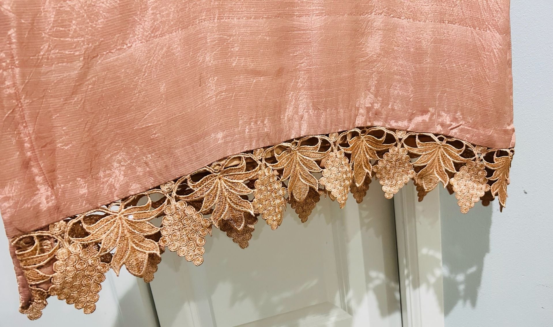 Peach Raw Silk Shalwar Kameez with Heavy Sequined Overcoat and Matching Clutch 6