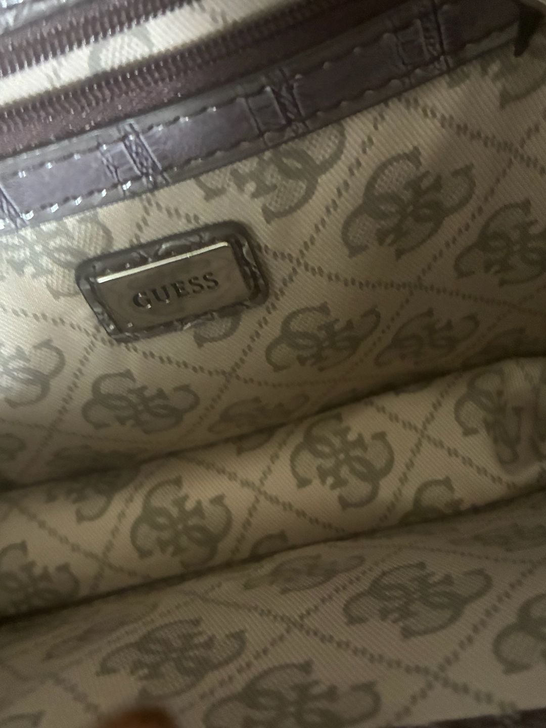 GUESS Leopard Print Flap Shoulder Bag with Croco Embossed Bow Detail 10