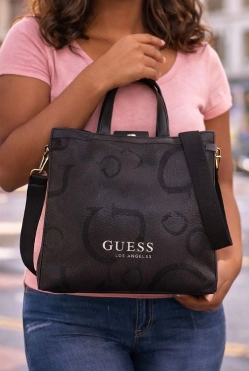 GUESS Breena Logo Embossed Mini Tote Crossbody Bag 2