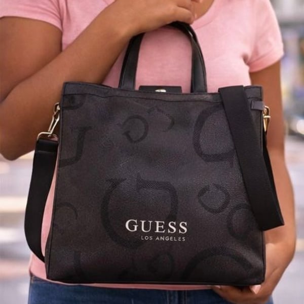 GUESS Breena Logo Embossed Mini Tote Crossbody Bag