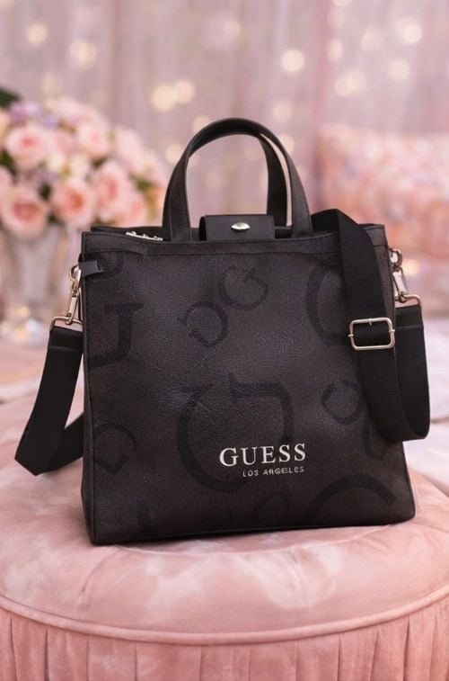 GUESS Breena Logo Embossed Mini Tote Crossbody Bag 4