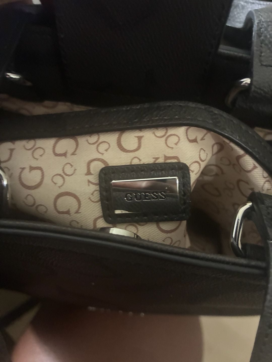 GUESS Breena Logo Embossed Mini Tote Crossbody Bag 6