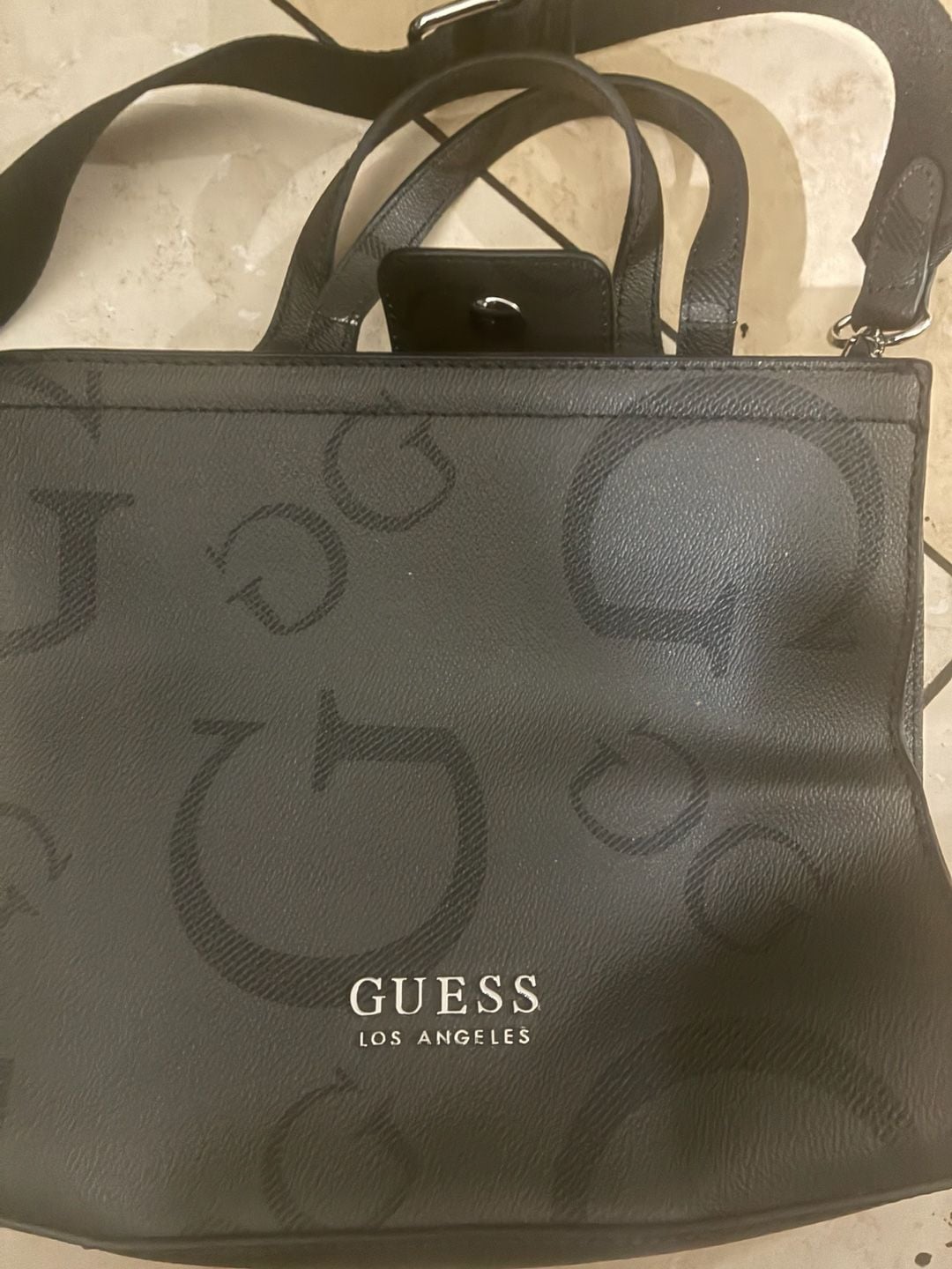 GUESS Breena Logo Embossed Mini Tote Crossbody Bag 11