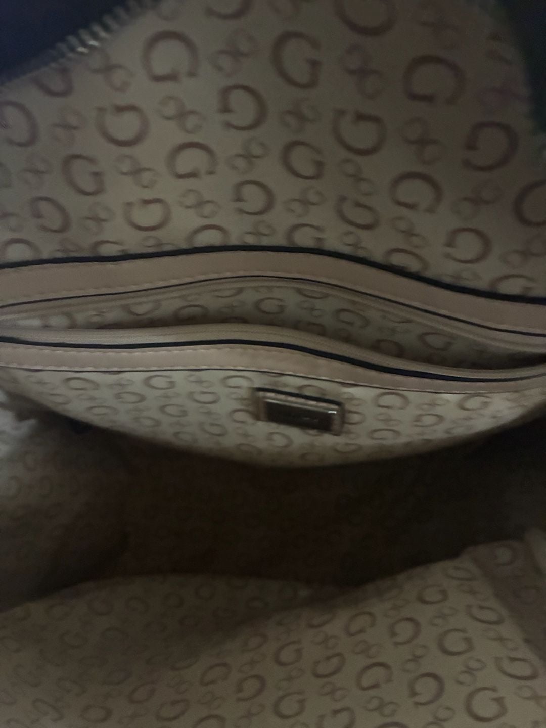 Guess Brown Logo Monogram Medium Backpack with Blush Trim 7
