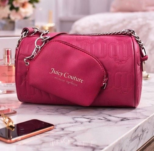 Juicy Couture Hot Pink Quilted Puff Barrel Crossbody Bag with Coin Pouch 4