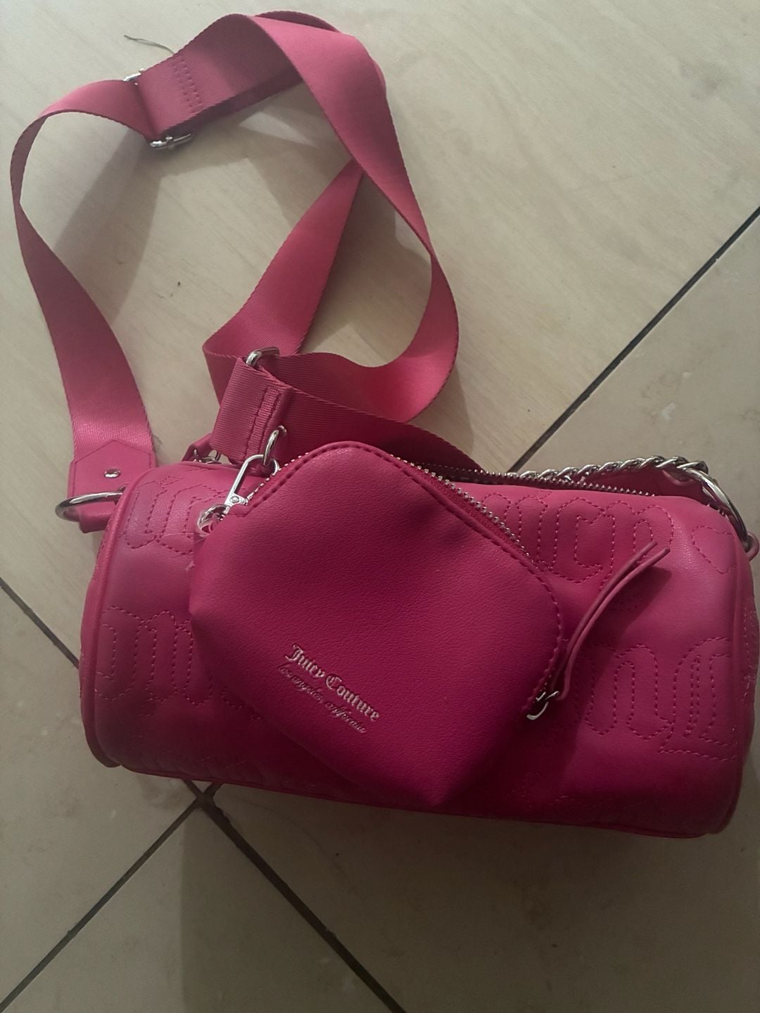 Juicy Couture Hot Pink Quilted Puff Barrel Crossbody Bag with Coin Pouch 7