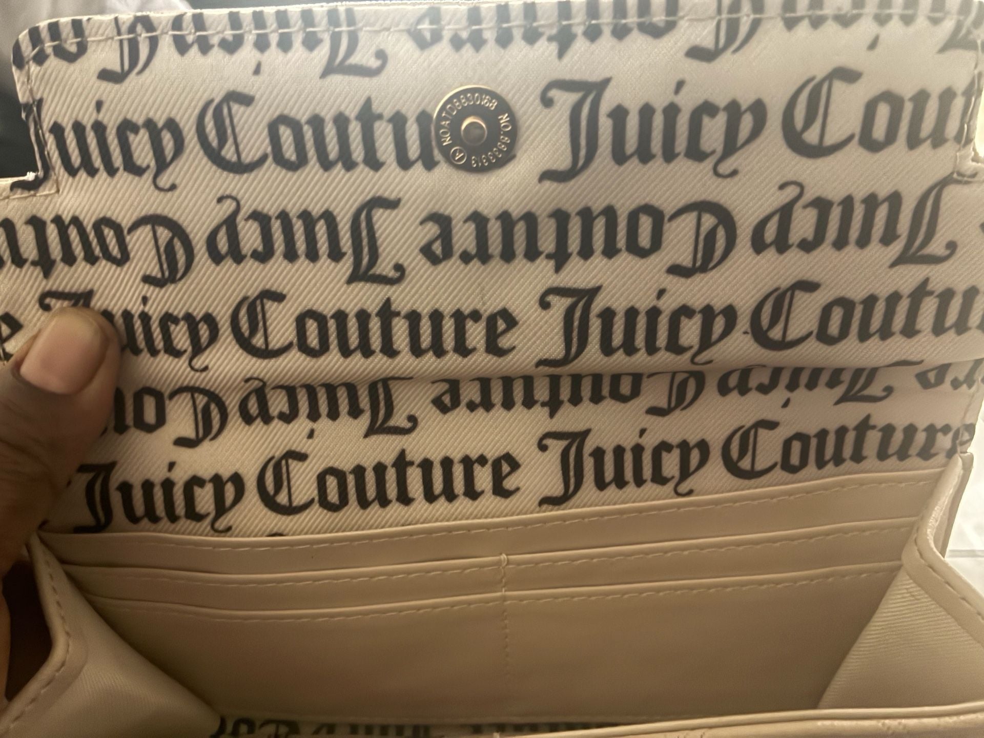 Juicy Couture Short & Sweet Single Gusset Heart Embossed Flap Clutch Wallet in Powder Blush 4