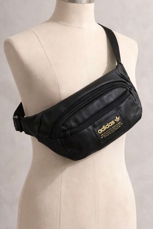 Adidas Black/White/ Gold Metallic Core Waist 2
