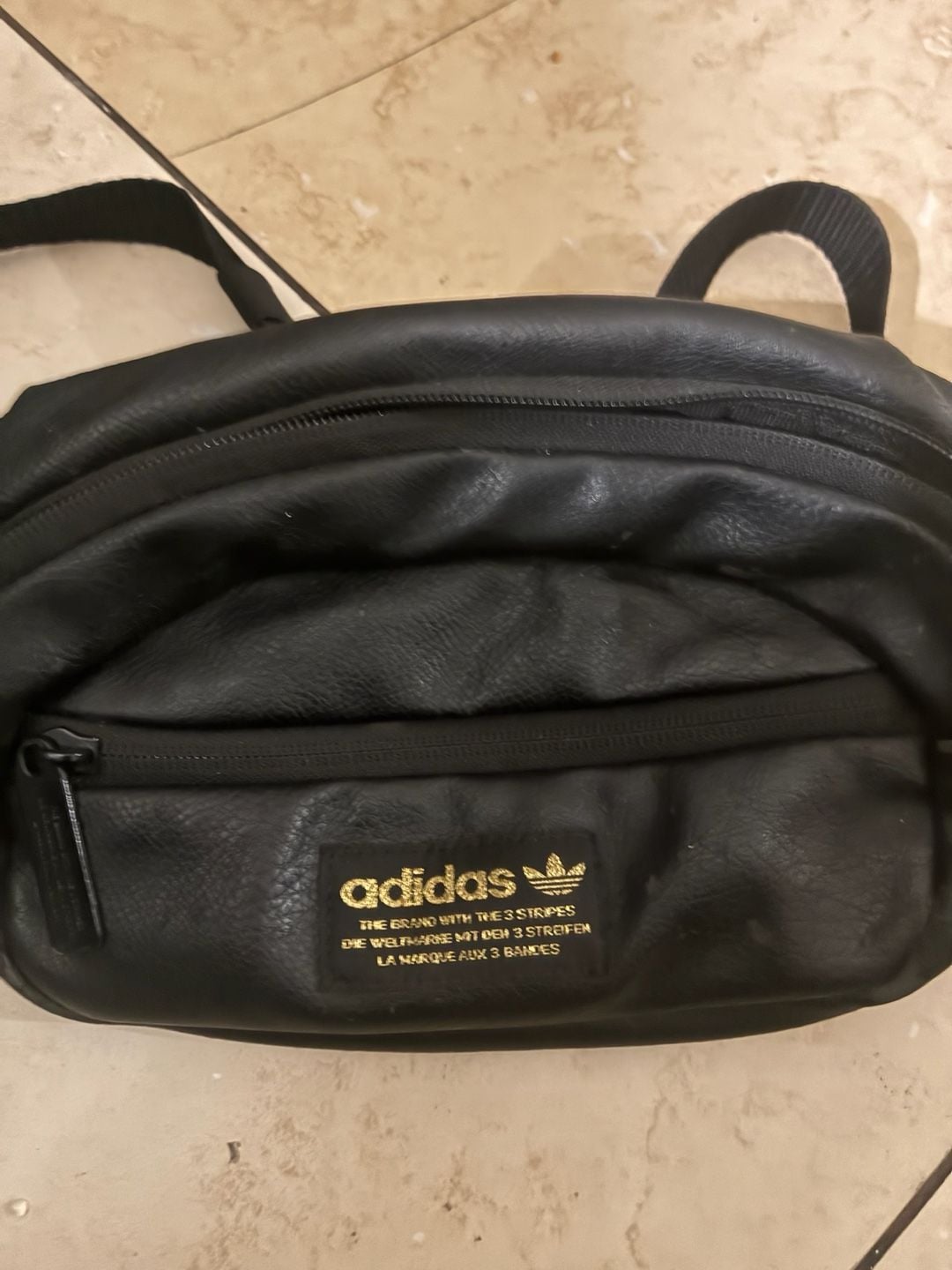 Adidas Black/White/ Gold Metallic Core Waist 4