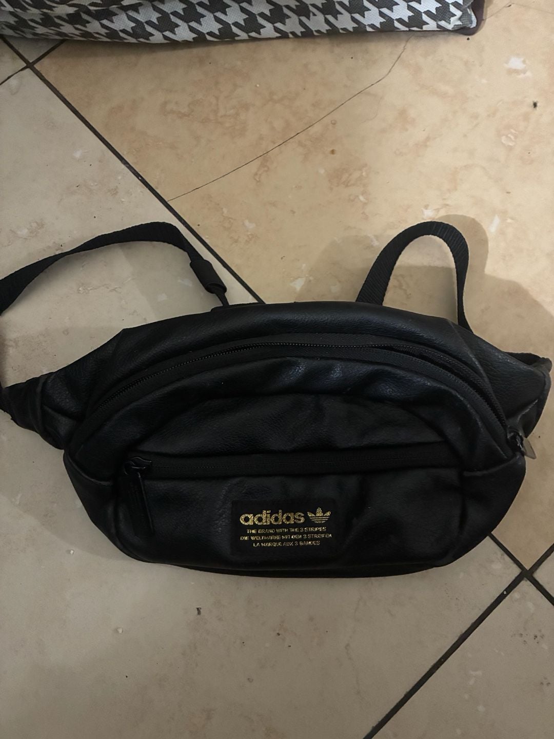 Adidas Black/White/ Gold Metallic Core Waist 6