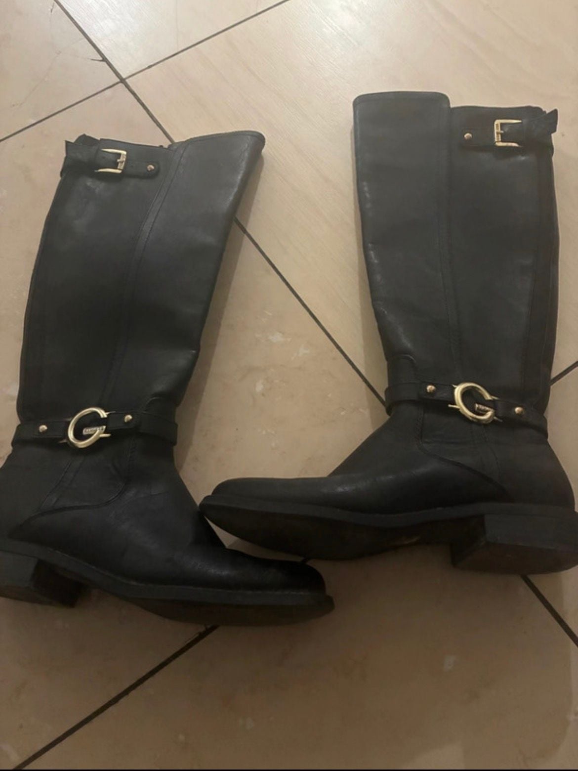 G by GUESS Hustle G-Logo Knee-High Riding Boots Black 2