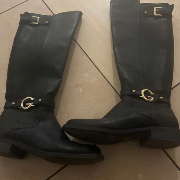 G by GUESS Hustle G-Logo Knee-High Riding Boots Black