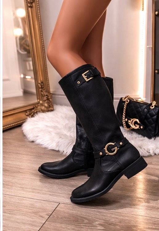 G by GUESS Hustle G-Logo Knee-High Riding Boots Black 4