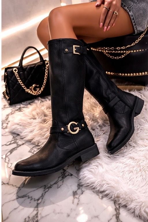 G by GUESS Hustle G-Logo Knee-High Riding Boots Black 5