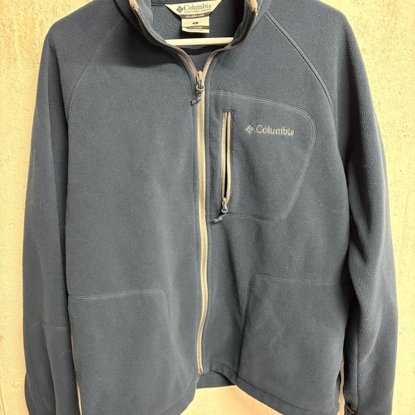 Columbia Men’s Full Zip Fleece Jacket Gray Size M Lightweight Outdoor