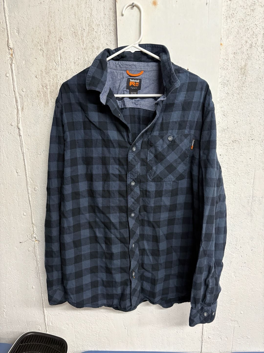 Timberland PRO Men's Woodfort Midweight Flannel Navy Buffalo XL 2