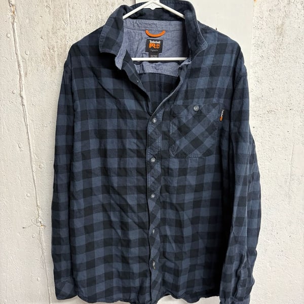 Timberland PRO Men's Woodfort Midweight Flannel Navy Buffalo XL