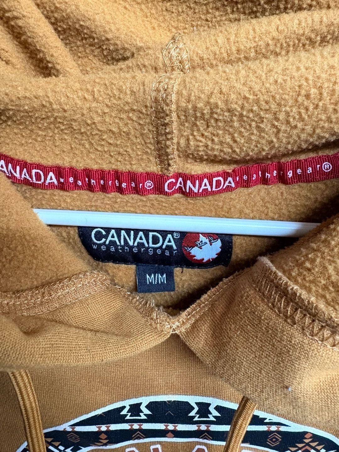 Canada Weather Gear Women's Hoodie, Mustard Yellow Fleece Pullover, Size M 7