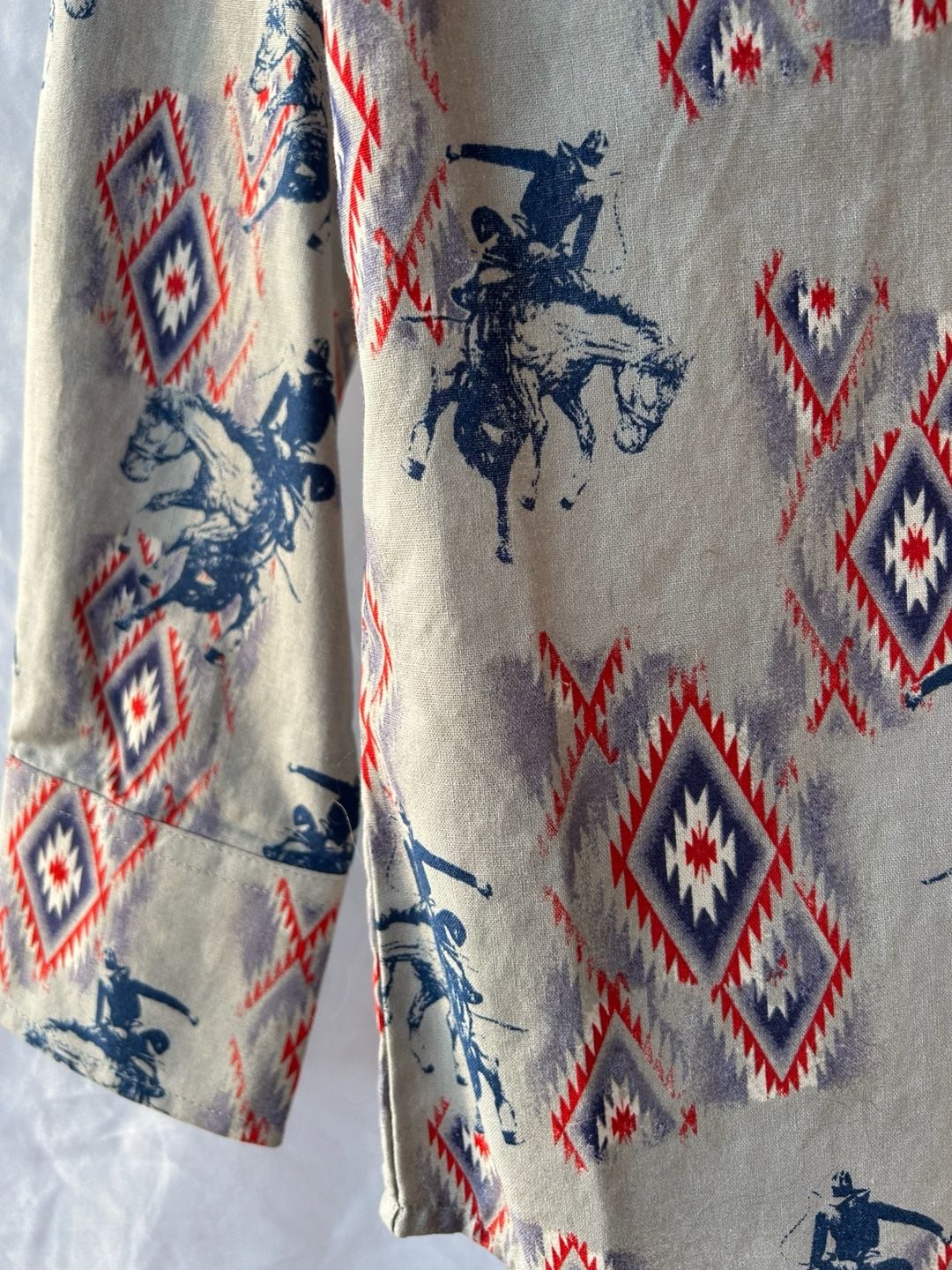Wrangler Men's Checotah Western Horse Print Aztec Pearl Snap Shirt NWT 5