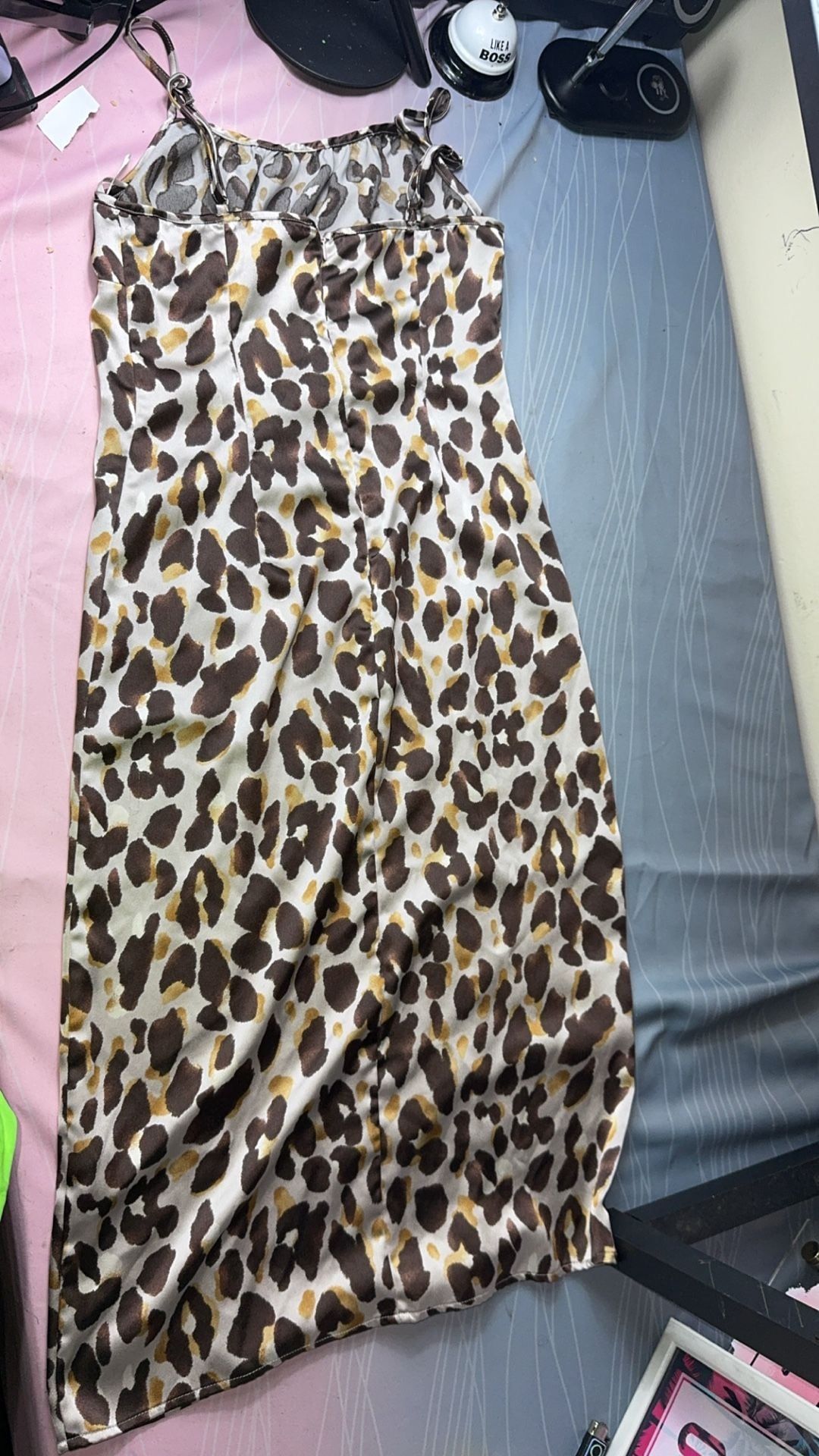 Forever 21 Satin Leopard Print Midi Dress 3